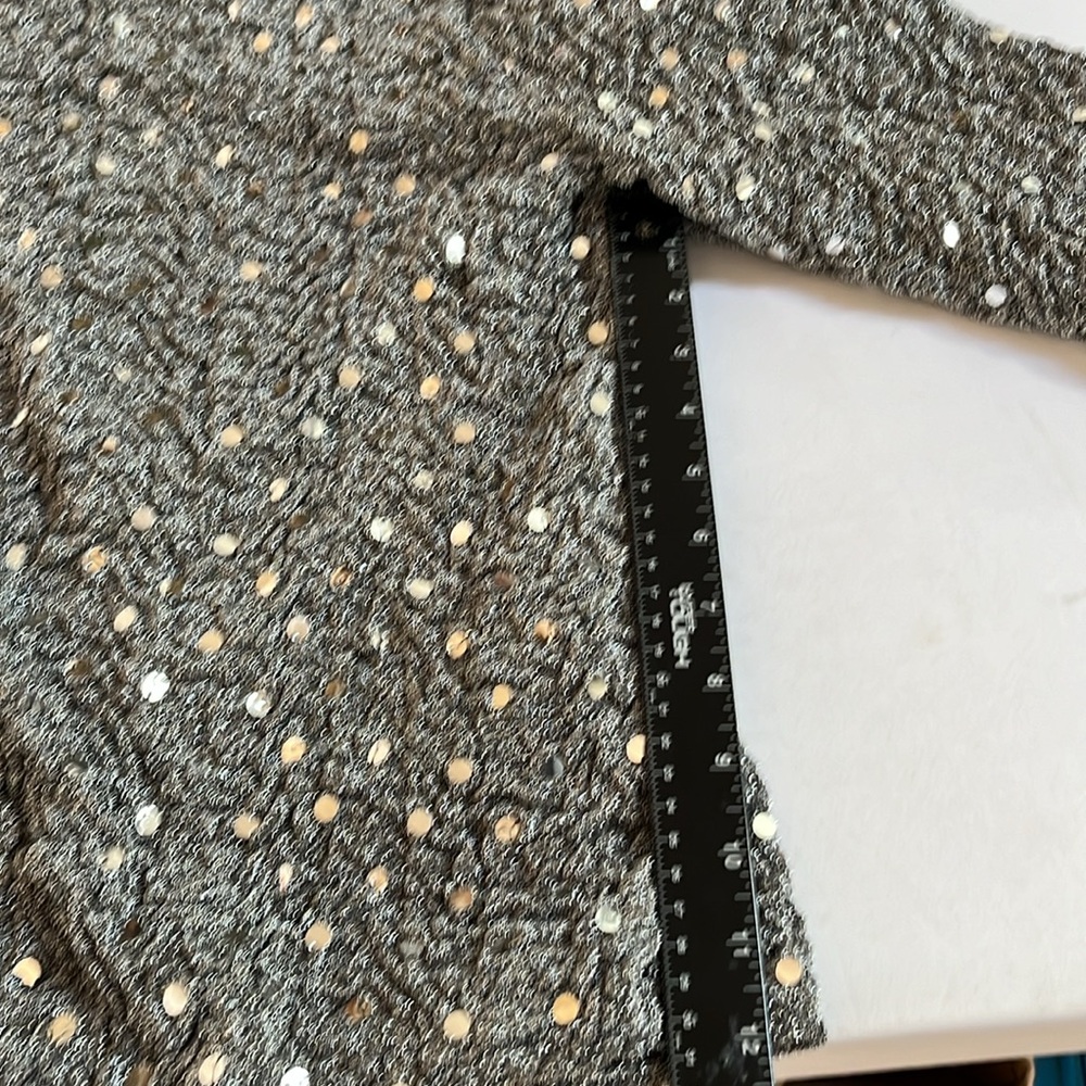 Joseph Ribkoff size 16 silver zip front dressy jacket with silver sequin detail - Picture 5 of 12